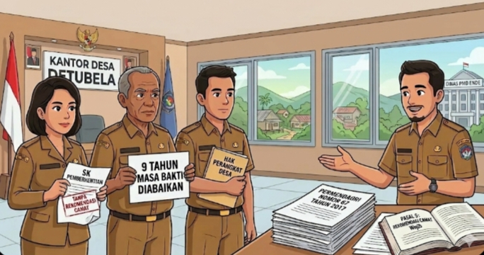 Gambar Animasi Pencopotan Perangkat Desa/ sumber:Red.Narasi
